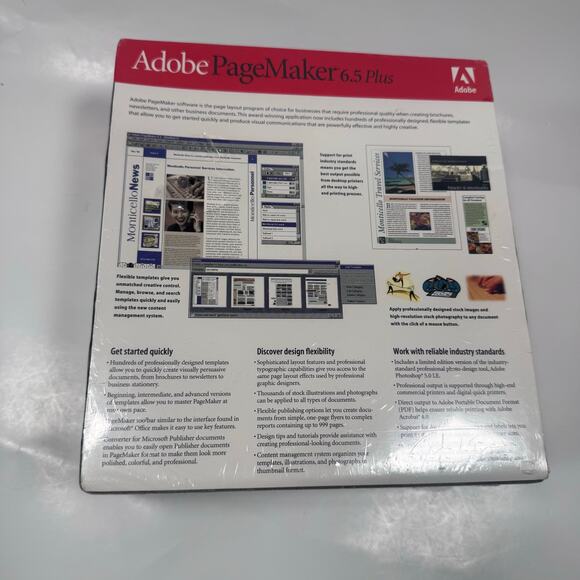 Adobe PageMaker 6.5 Plus (1999) Software Business Windows NEW Factory Sealed - Picture 2 of 6